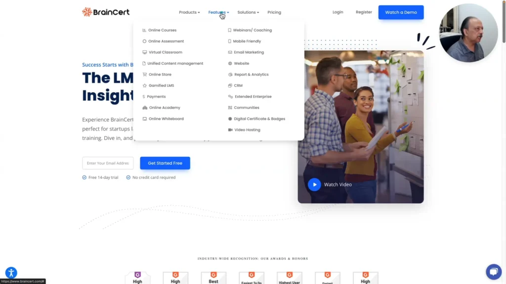 BrainCert Review Key Features Screenshot