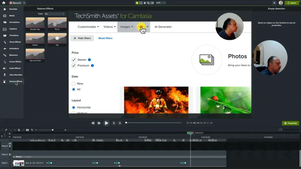 Screenshot of Camtasia editing tools overview