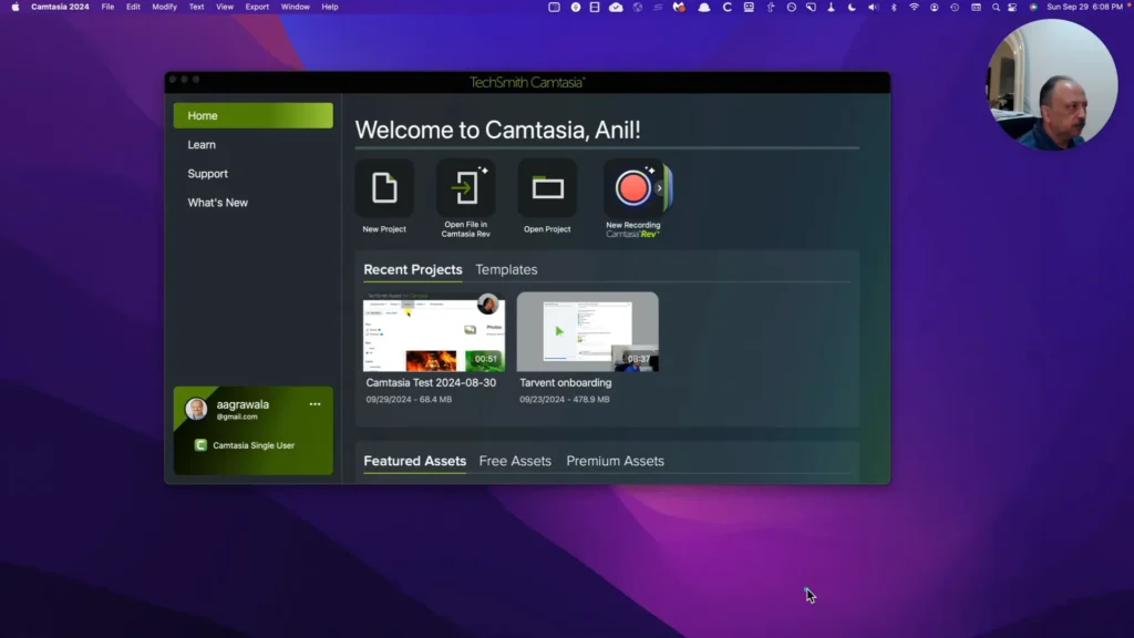 Screenshot of Camtasia user interface